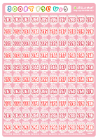 300まで数字表（ピンク）