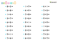 掛け算の計算 - 1～9の段（ランダム）9